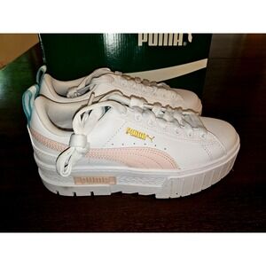 PUMA Sneakers High Mayze Lth Jr. White-Chalk‎ Pink Size 4C
